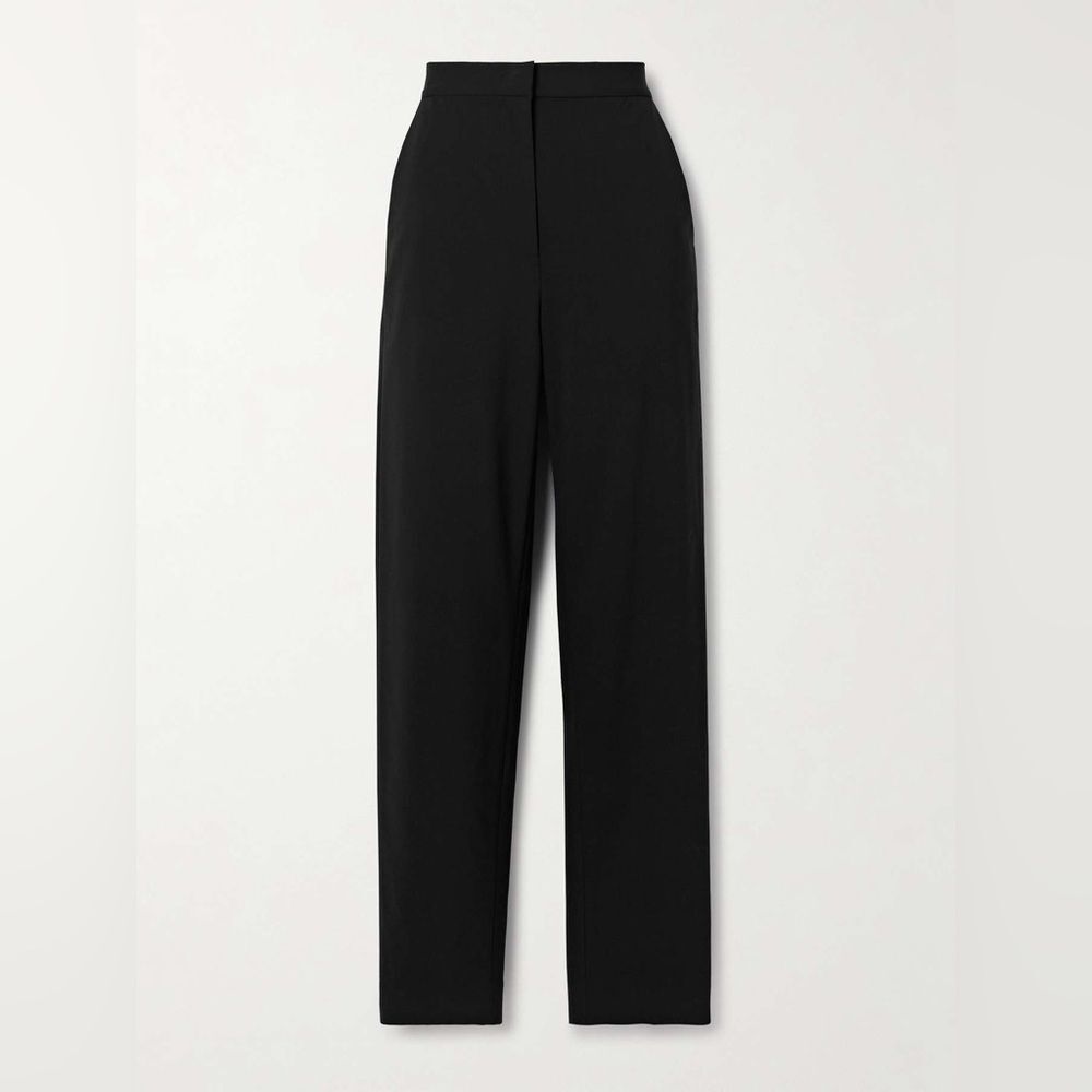 CO Trousers Pants Wool Blend Crepe Straight Black Size 6 Luxury Minimalist